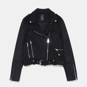 Zara suede moto biker jacket